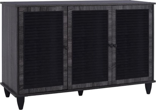 Wooden Shoe Organizer with 2 Shelves Carbon 112x30x68.5cm