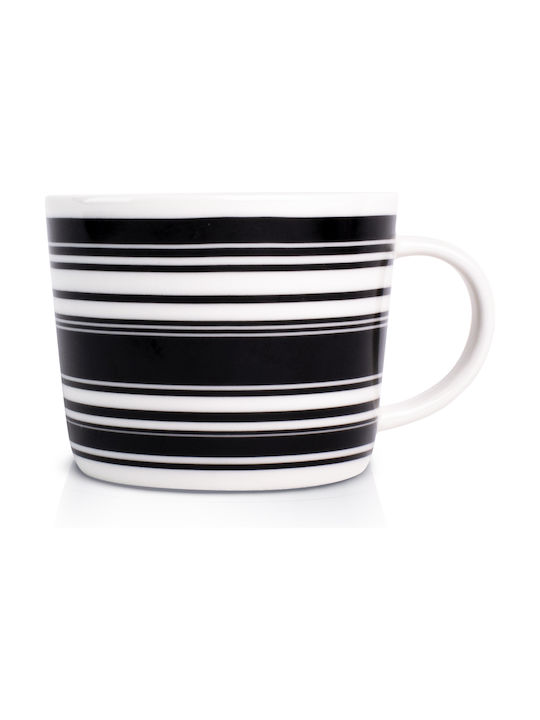 Dutch Rose Stripes Porcelain Cup Black 210ml