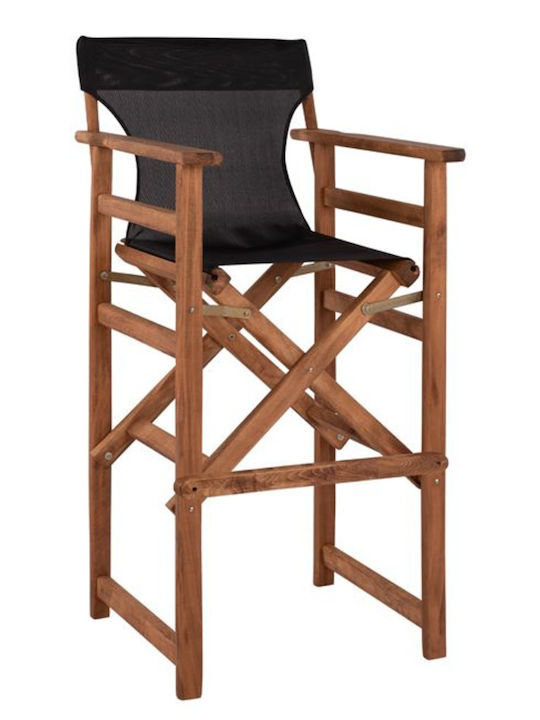 Wooden Stool for Bar Outdoor Μαύρο 1pcs 58x58x118cm