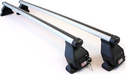 Menabo 112cm. for Cars with Factory Bars (with Roof Rack Legs) Silver