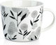 Dutch Rose Blumen Tasse aus Porzellan in Verschiedene Designs Weiß 210ml (Verschiedene Designs)