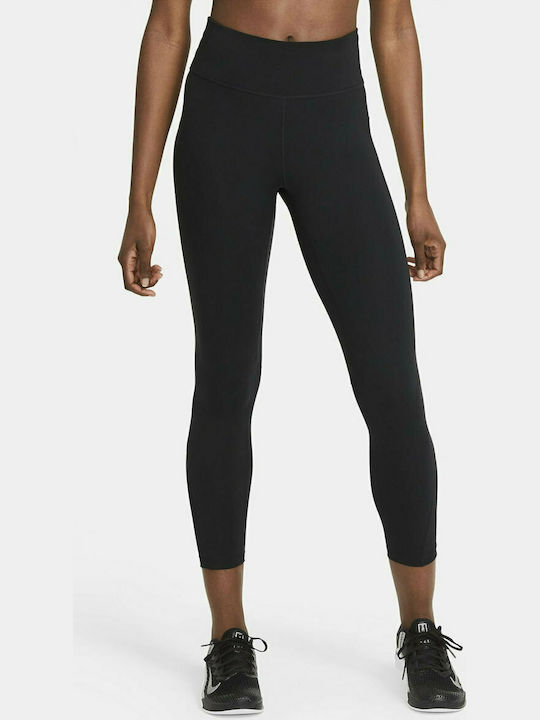 Nike Dri-Fit One 7/8 Running Γυναικείο Cropped Κολάν Ψηλόμεσο Μαύρο