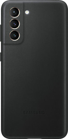 Samsung Umschlag Rückseite Leder Schwarz (Galaxy S21 5G)