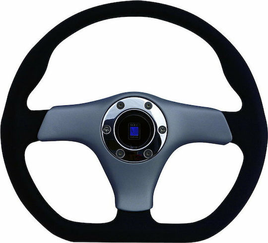 Nardi Three Spoke Car Steering Wheel with 35cm Diameter N Gara Sport Silver/Black
