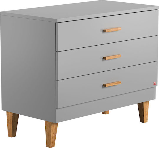 Lounge Βρεφική Συρταριέρα με 3 Συρτάρια Γκρι 100x55x86.5cm Lounge Βρεφική Συρταριέρα με 3 Συρτάρια Γκρι 100x55x86.5cm