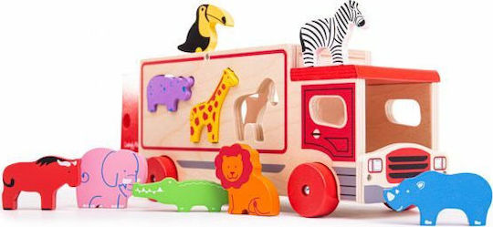 Big Jigs Shape Sorting Truck with Jungle Animals Wooden for 18+ Months