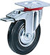 Ruotec 502.000.002.200 Wheel Rotating with Brake Industrial Black 200x44mm