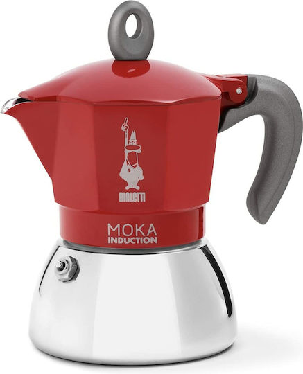 Bialetti Moka Induction 0006942/NP Μπρίκι Espresso 2cups Κόκκινο