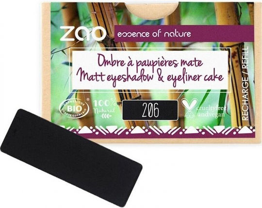 Zao Organic Makeup Rectangle Matte Eye Shadow & Eyeliner Cake Refill Eye Shadows in Pressed Powder Form with Black Colour 1.3gr