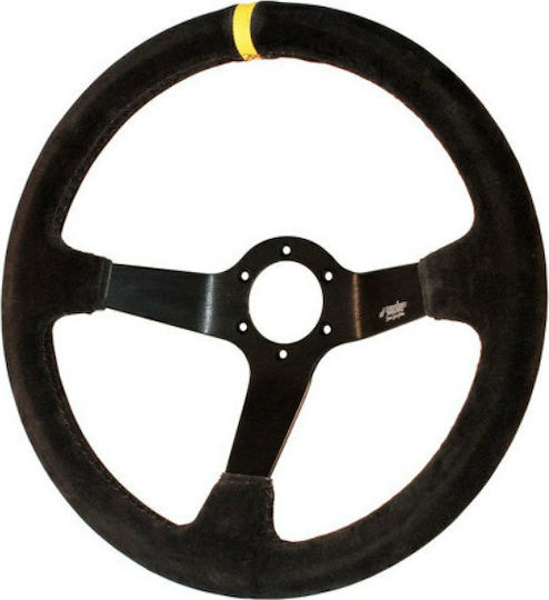 Simoni Racing Carrera Three Spoke Car Steering Wheel with 35cm Diameter Gray/Black