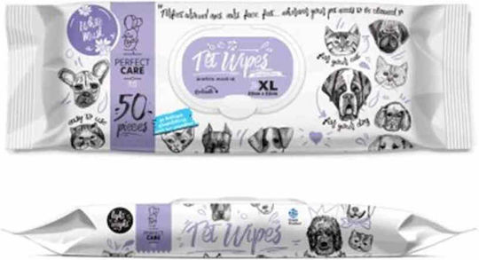 Perfect Care 50 Hunde Feuchttücher & Katzen Für Körperreinigung Mit Aloe Mit Chlorhexidin