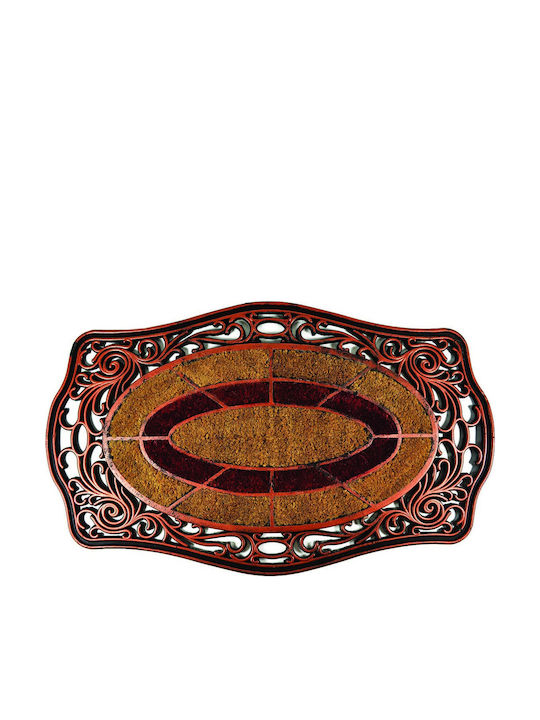 Sidirela Oval Coconut Fiber with Non-Slip Underside Doormat Brown 45x75cm