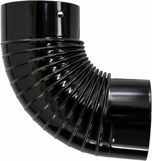 Biofan Ъгъл Chimney Pipe Connection Емайл 120мм Черен