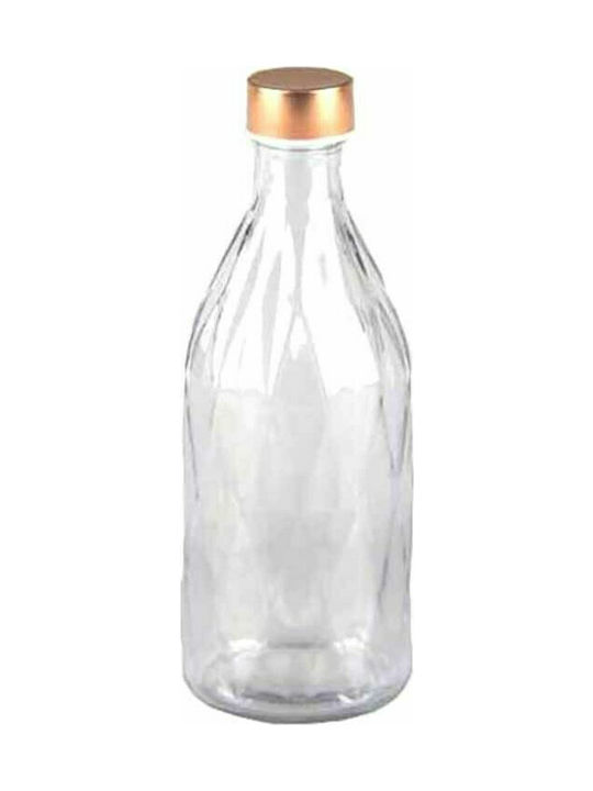 Homestyle Prisma Bottle Water Glass with Screw Cap Bronze 1000ml