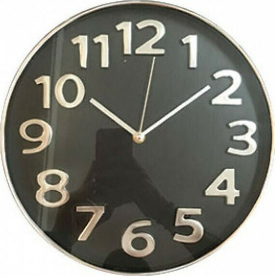 Timemark Ceas de Perete Plastic Negru Ø30cm