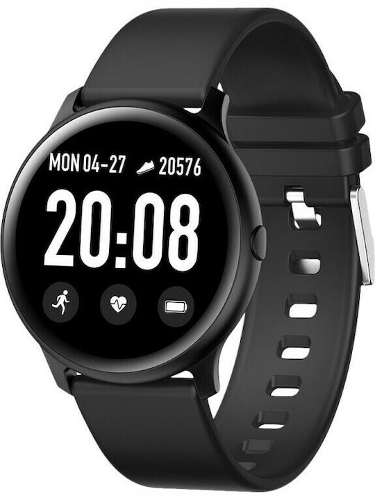 FitGo FW32 Smartwatch with Heart Rate Monitor (Black)