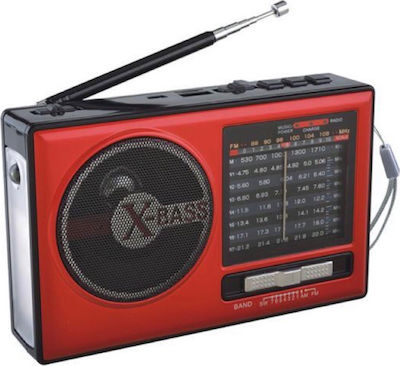 Golon RX-377BT Tabletop Radio Rechargeable with USB Red