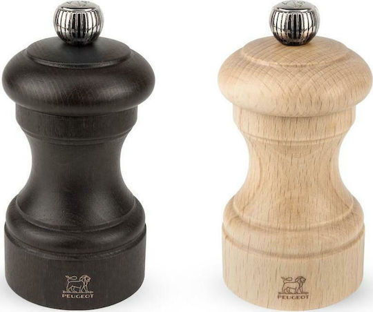 Peugeot Bistro Manual Wooden Spice Mill Set 10cm Chocolate - Natural 2pcs