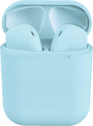 SPM i12 Earbud Bluetooth Handsfree Ακουστικά με Θήκη Φόρτισης Γαλάζιο