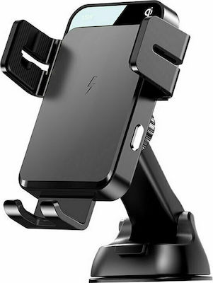 Joyroom Mobile Phone Holder Car with Adjustable Hooks and Wireless Charging Black