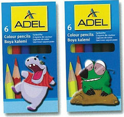 Adel -03-2 Mini Coloured Pencils Set 6pcs