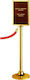 Rnt Safety Barrier Post BP-230BTT Gold Gold with Sign 130cm 3210