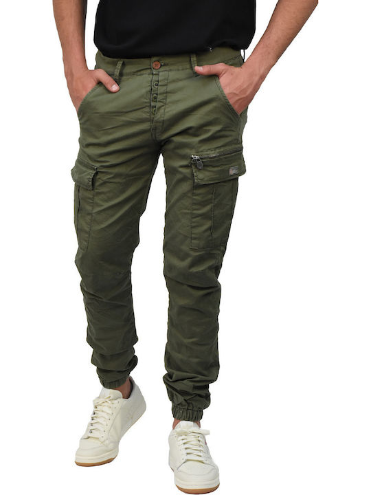 T0190 Trousers Cargo Elastic in Slim Fit Khaki