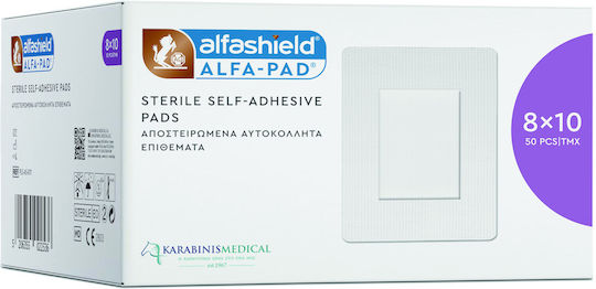 ALFA PAD Sterile Adhesive Dressings 8x 10cm, 50 Pieces