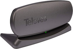 Televes Innova T-Force 5G LTE HD Boss Innenbereich TV-Antenne (Stromversorgung erforderlich) in Schwarz Farbe Verbindung mit Koaxialkabel