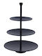 JK Home Decoration Inox Εταζέρα 3 Ορόφων Μαύρη Ø25xY36cm