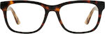 D.Franklin Usher Women's Acetate Blue Light Blocking Glasses Brown Tortoise