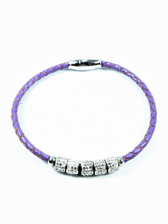 BRACELET WITH BRAID AND RHINESTONES