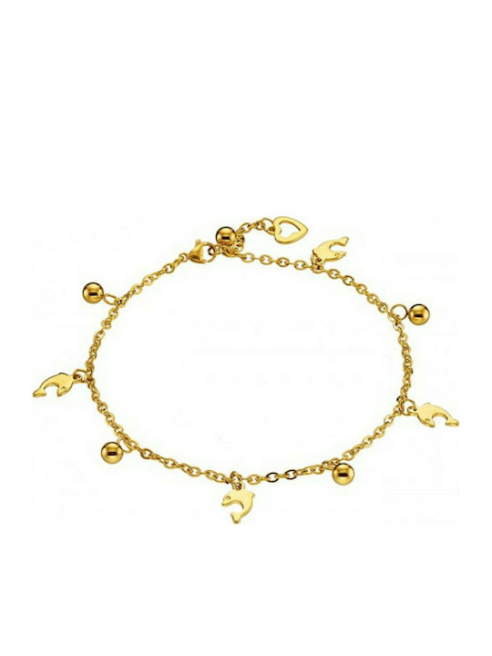 Foot chain steel 316L gold Art 03717