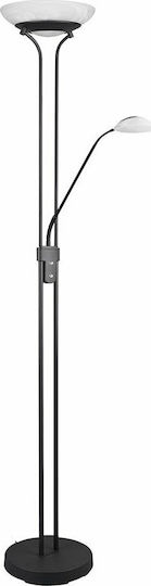 Trio Lighting Orson Vintage LED Φωτιστικό Δαπέδου Υ180xΜ57εκ. με Θερμό Λευκό Φως 2700lm Μαύρο