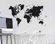 Decorative Sticker Wall Black Map L 70x70cm Ango