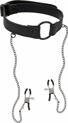 Fetish Submissive Ring Gag Nipple Clamps