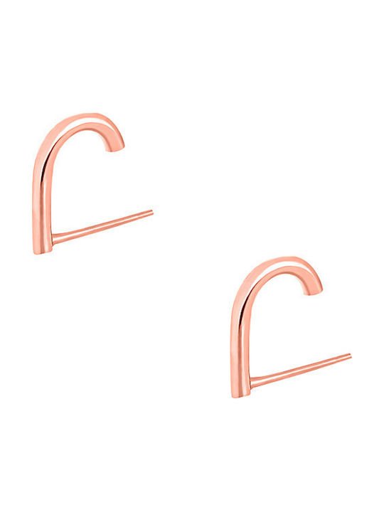 Silver suspenders earrings "Hooks" rose gold plated