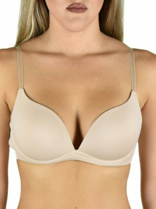 Desiderio Regg Plunge Push Up Plunge Bra without Underwire Nude
