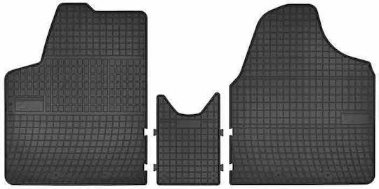 Frogum Σετ Μπροστινά και Πίσω Πατάκια 3τμχ για Peugeot Expert Fiat Scudo Citroen Jumpy 2007 Γκρι / Μαύρο