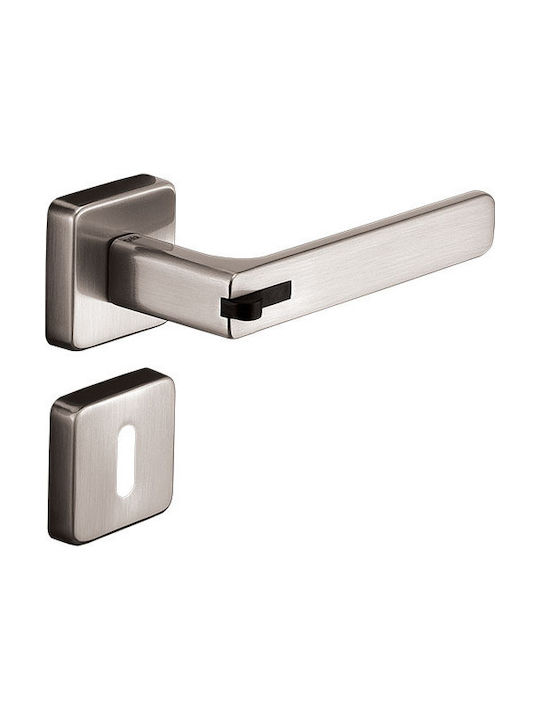 Viobrass Lever Front Door with Rosette Right 255 255 Inox