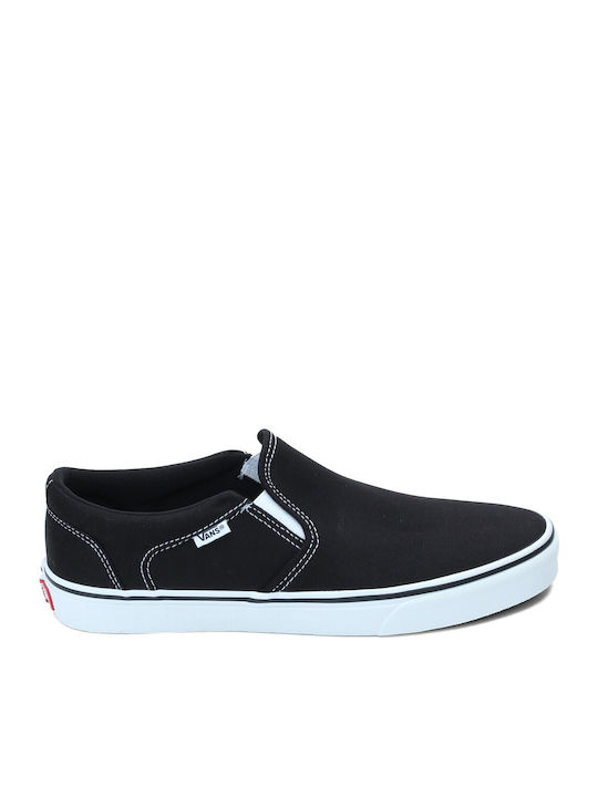 Vans Asher Canvas Πάνινα Ανδρικά Slip-On Μαύρα