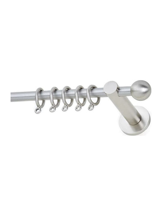 Anartisi Metallic Curtain Pole Ball Polo Single Φ10mm 80cm Nickel Satin