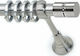 Anartisi Metallisch Vorhangstange S10 Einfach Φ25mm 160cm Nikel Satin / Swarovski crystal