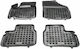 Rezaw Plast Set of Front and Rear Mats 4pcs Tray Type for Suzuki Ignis 2016 Black