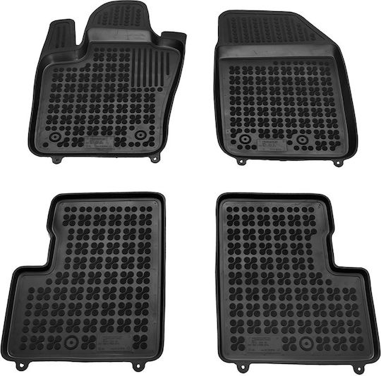 Rezaw Plast Set of Front and Rear Mats 4pcs Tray Type for Fiat 500X 2014 Black