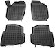 Rezaw Plast Set of Front and Rear Mats 4pcs Tray Type for Volkswagen Polo 2014 Black