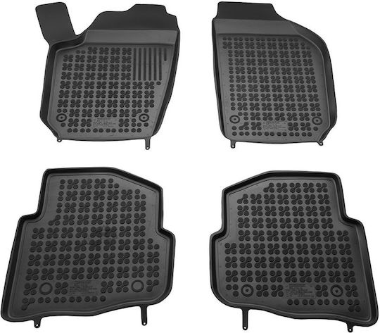 Rezaw Plast Set of Front and Rear Mats 4pcs Tray Type for Volkswagen Polo 2014 Black