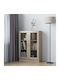 Floor-standing Living Room Display Cabinet made of Particleboard with Glass Sonoma Oak 82.5x30.5x115cm