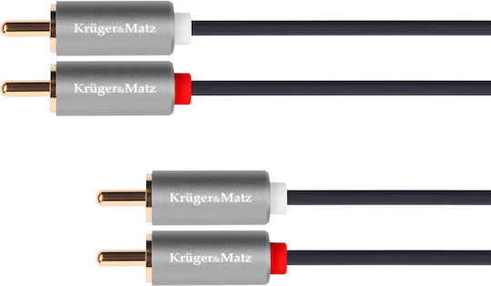 Kruger & Matz Cable RCA male - RCA male 1m KM1213