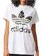 Adidas Big Trefoil Γυναικείο Αθλητικό T-shirt Λευκό